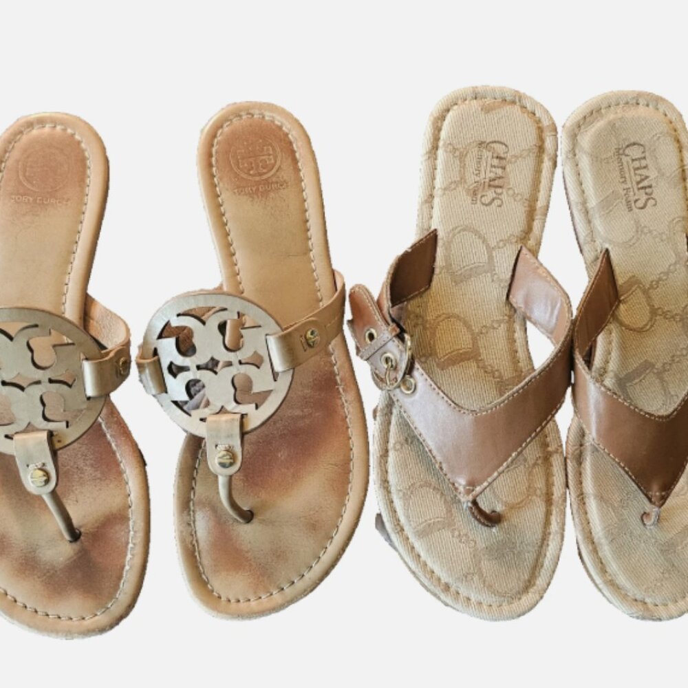 Tory Burch Miller Sandal 8.5 Slide Chaps Slide Flip Flop